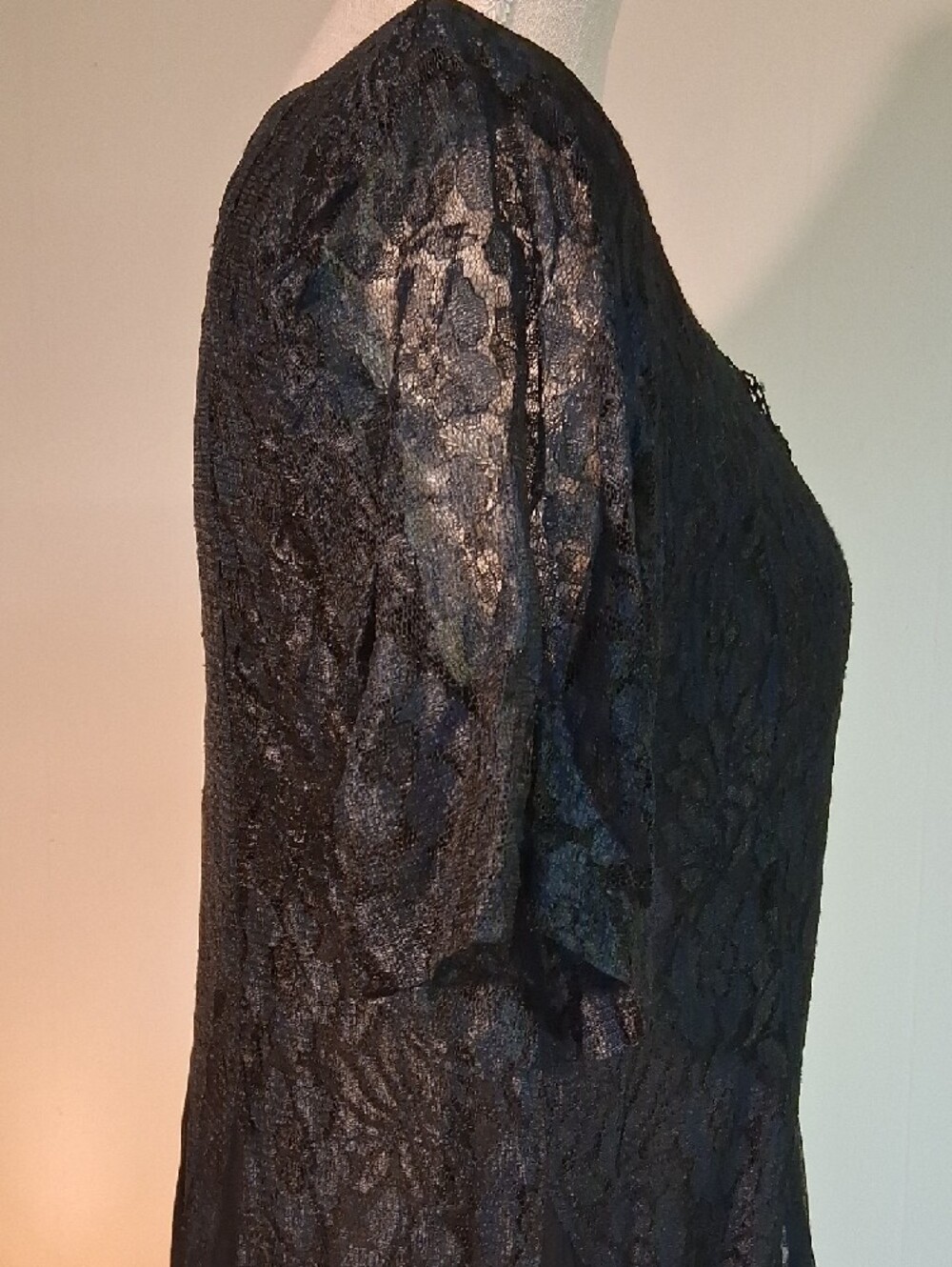 Vintage American Angel Black Lace Detail Dress Size L - Picture 3 of 8